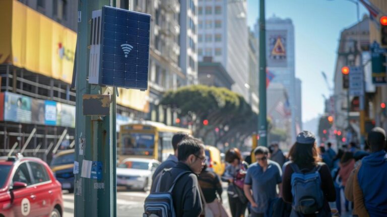 ความหลงใหลในสมาร์ทโฟนที่แสนคมชัดในท้องถนนเมืองที่มีสัญญาณ Wi-Fi สาธารณะไร้ตัวตน