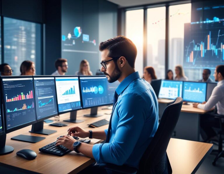 ภาพหน้าจอธุรกิจขั้นสูงในใจกลางเมืองอันรุ่นหนึ่ง ผสมเทคโนโลยีนวัตกรรมและสถาปัตยกรรมอนาคตในฉากที่ท้าทาย --ar 16:9