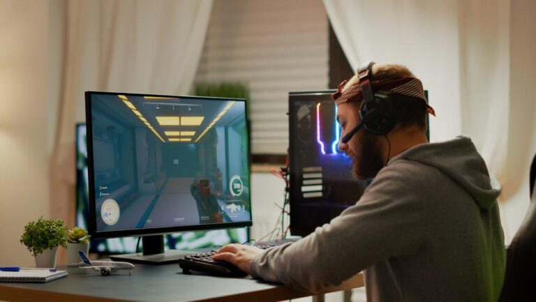 ภาพโลกเกมส์อนาคต FPS และการต่อสู้ในสงครามเสมือนจริงในโลกเสมือน ประเภทเกมเกมระบบเส้น - กรอบภาพ 16:9