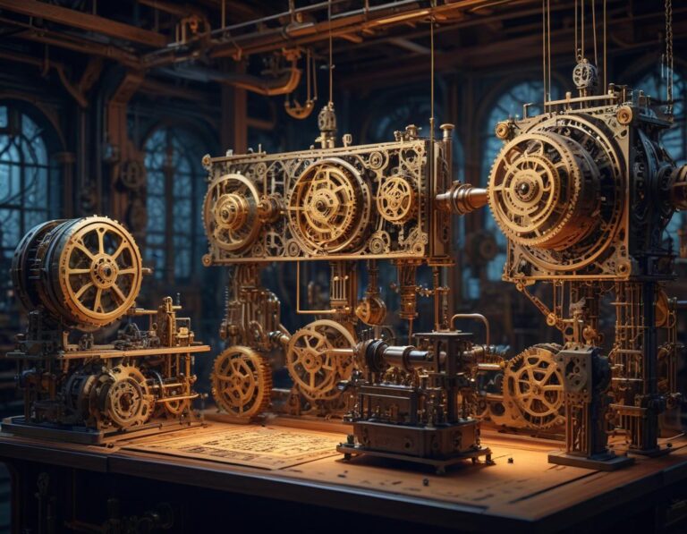 ภาพถ่าย จำลอง เปรียบเทียบ ออโตมาตอน คลาสสิก กับ ระบบ อัตโนมัติ สมัยใหม่ บน โต๊ะ สตูดิโอ